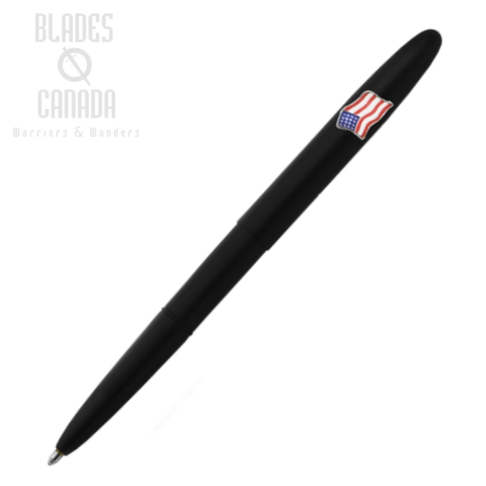 Fisher Space Pen Bullet Pen, Matte Black with American Flag, FP600BAF